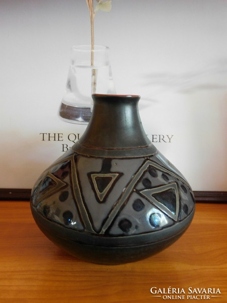 Georgian ceramic vase with ethno pattern
