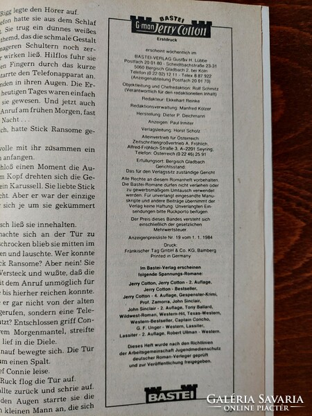 Német nyelvű krimifüzetek, Jerry Cotton 1449, és 1420. kötet egyben (Akár INGYENES szállítással!)
