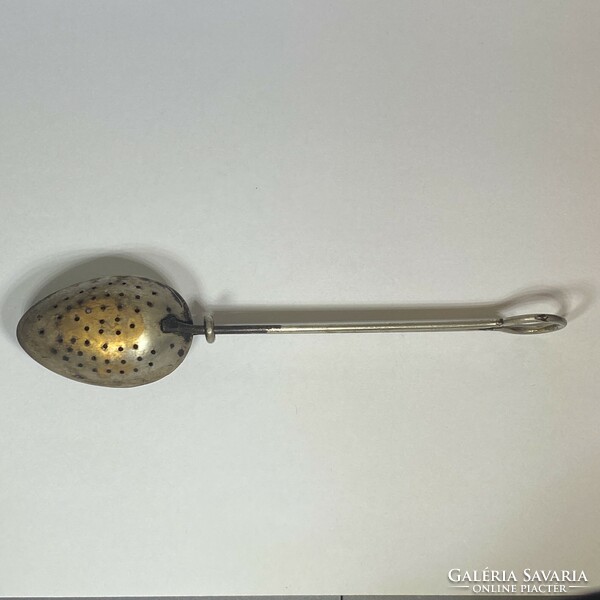 Antique metal tea filter spoon