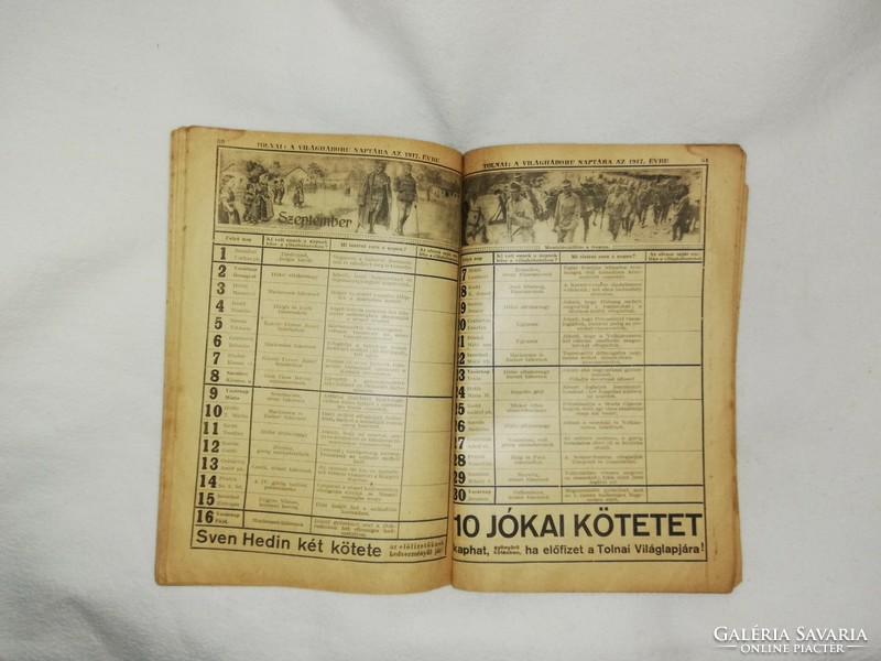 Rarity!!! Tolnai: World War calendar for the year 1917