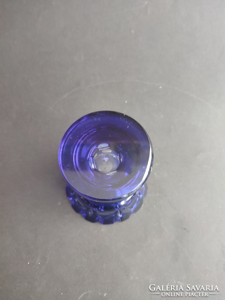 Blue polished glass crystal goblet, vase - ep