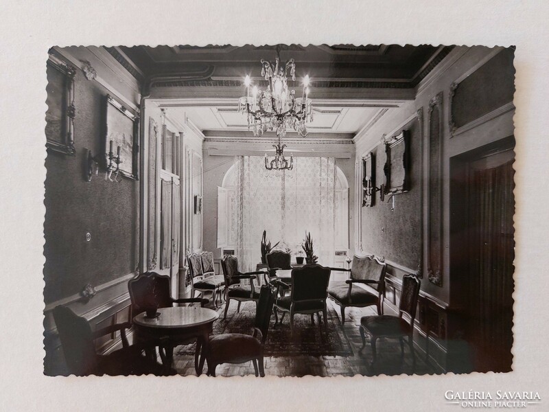 Old postcard photo postcard Balatonkenese honvéd resort small lounge