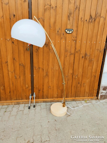 A curiosity! Very tall, max. 250 cm opening, adjustable, marble base, design retro floor lamp