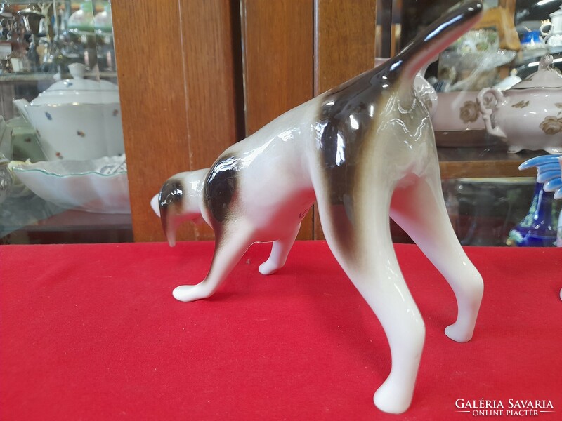 Royal dux 1918-1945 art deco dog porcelain figure.