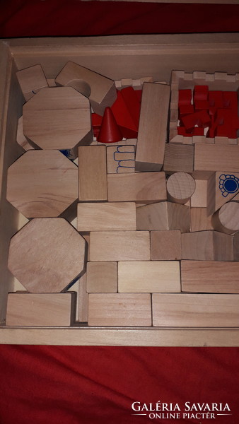 Retro várépító játék fa kocka több mint 5 kg dobozával szép állapotban a képek szerint