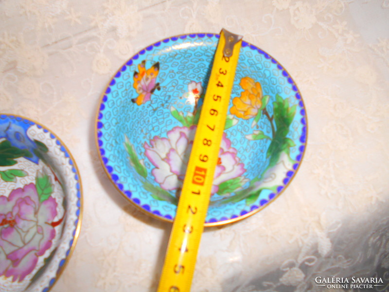 Antique bowl with 13 cm cloisson enamel on the inside, cloisonné enamel on the outside