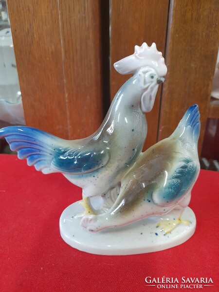 German, Germany Lippelsdorf poultry couple porcelain figure. 13 Cm.