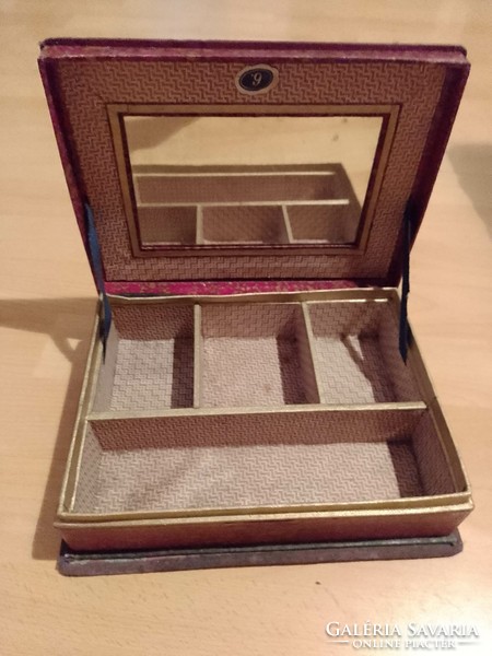 Antique handmade jewelry box with mirror