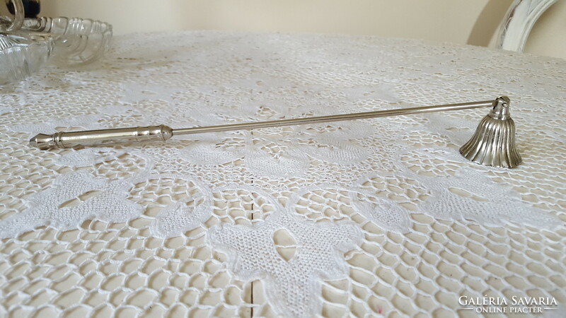 Nikkelezett réz gyertyakoppintó,gyertyaoltó 35cm.