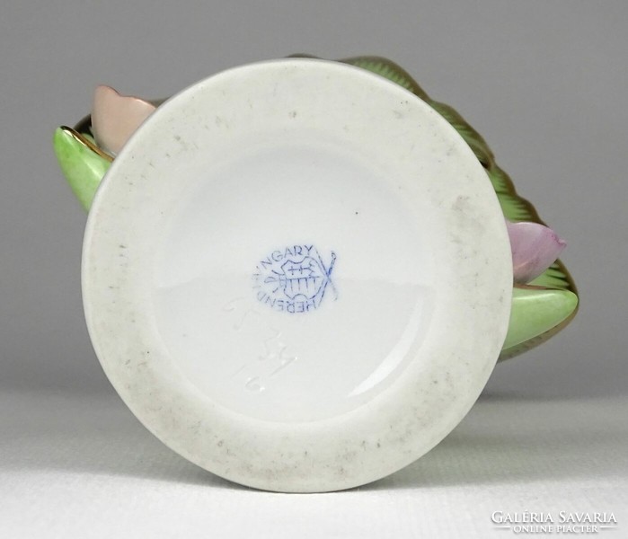 1N143 Viktória mintás Herendi porcelán váza ibolyaváza 12.5 cm