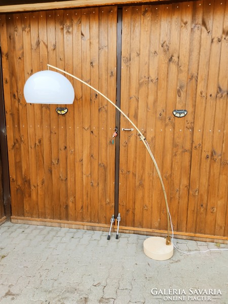 A curiosity! Very tall, max. 250 cm opening, adjustable, marble base, design retro floor lamp