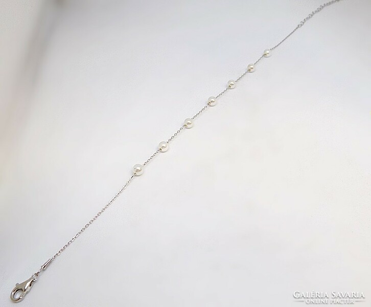 Silver anklet with pearls (zal-ag112356)
