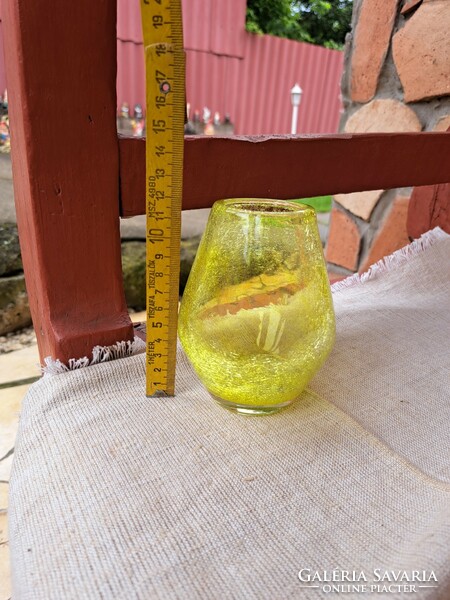 Retro yellow cracked beautiful veil glass veil Carcagi berek bath glass vase