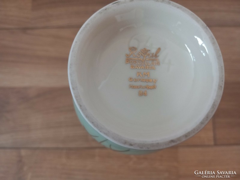 Royal Bavaria porcelán, hibátlan, kézzel festett váza