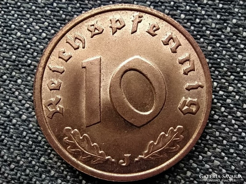 Germany swastika 10 imperial pfennig 1938 j (id47638)
