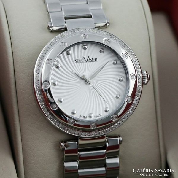 Geovani is a beautiful and special Swiss watch decorated with 102 genuine white diamonds