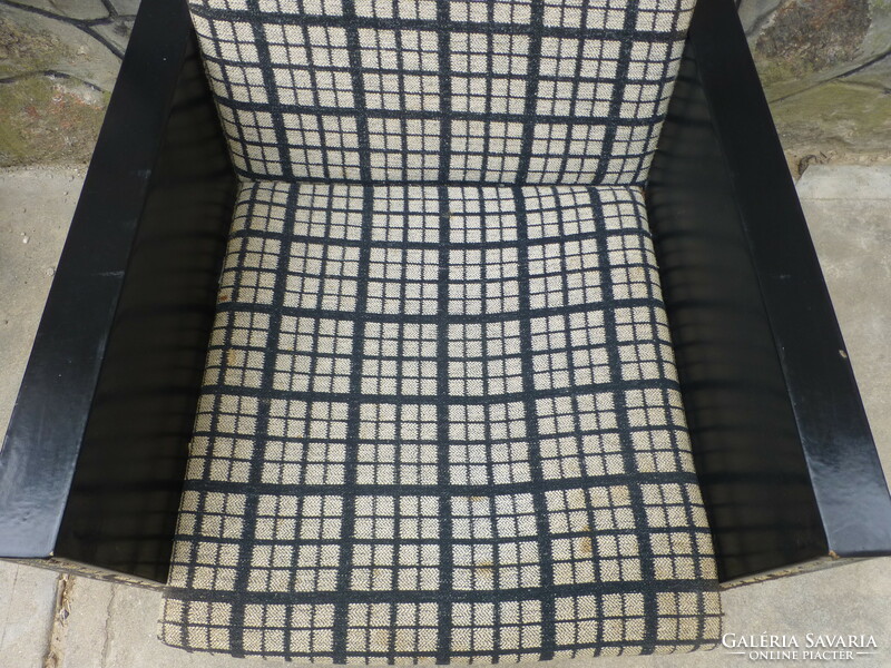 Scandinavian-style, black-and-white checkered armchair ii.