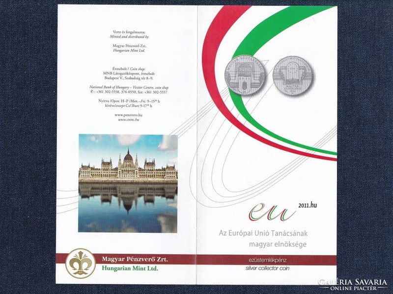 Az Európai Unió Tanácsának magyar elnöksége .925 ezüst 3000 Forint 2011 prospektus (id77852)