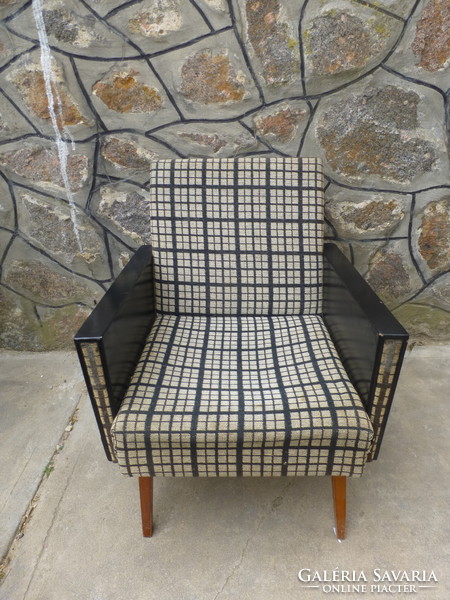 Scandinavian-style, black-and-white checkered armchair ii.