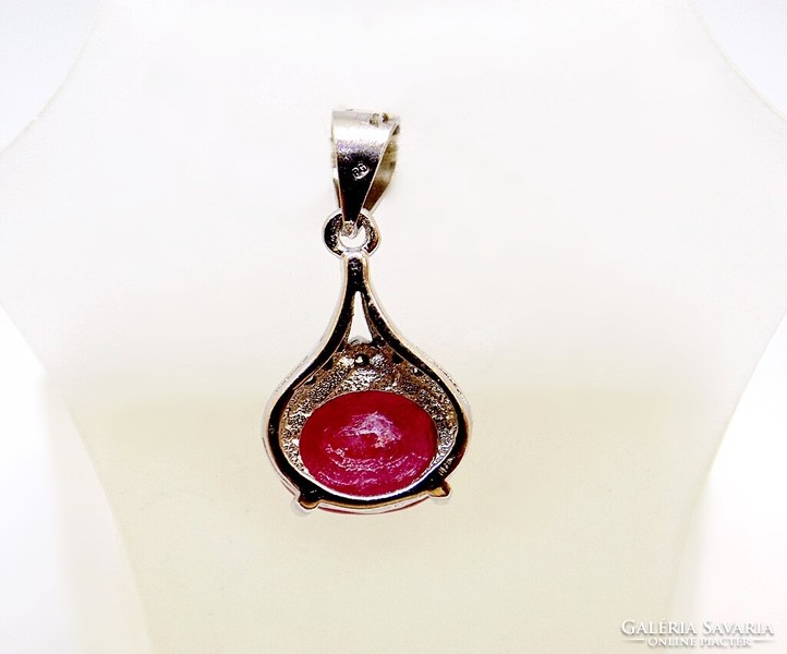 Silver pendant with ruby stone (zal-ag112063)