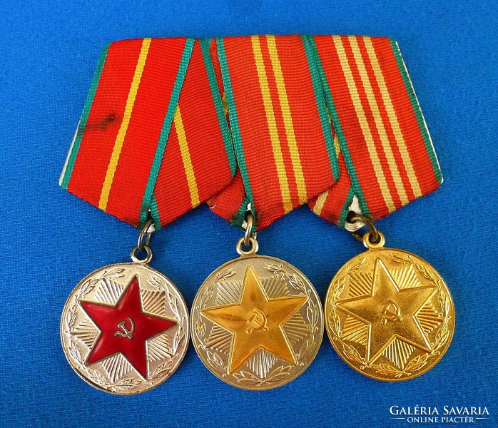 Szovjet katonai kitüntetés 3 db. 10-15-20 év szolgálat után