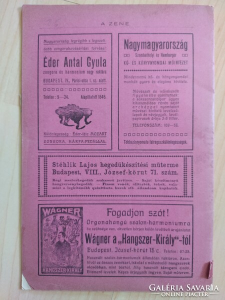 A Zene - Zeneművészeti havi folyóirat (1909. december hó) 1000 Ft