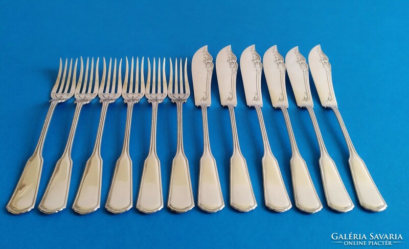 Silver fish set for 6 persons bachruch antal