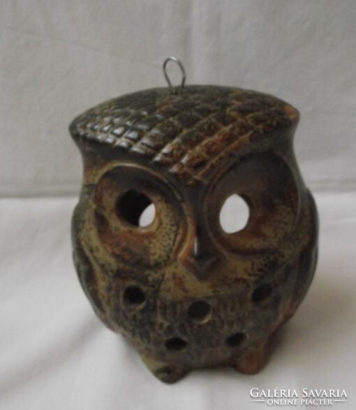 Ceramic candle holder in the shape of an owl