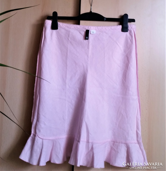 Pink h&m linen summer skirt in size 12