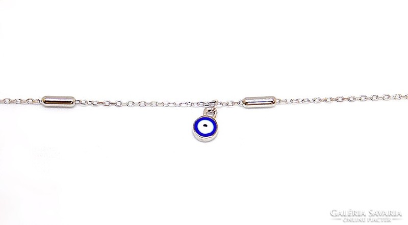 Silver anklet with blue and white stones (zal-ag112355)