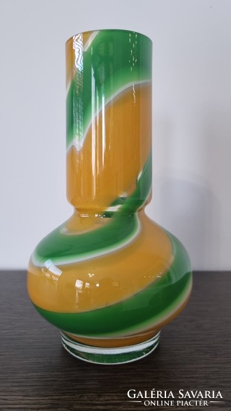 Vintage laminated art glass vase / Murano?