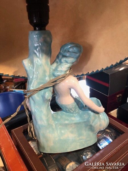 Ceramic table lamp depicting a mermaid, height 22-44 cm
