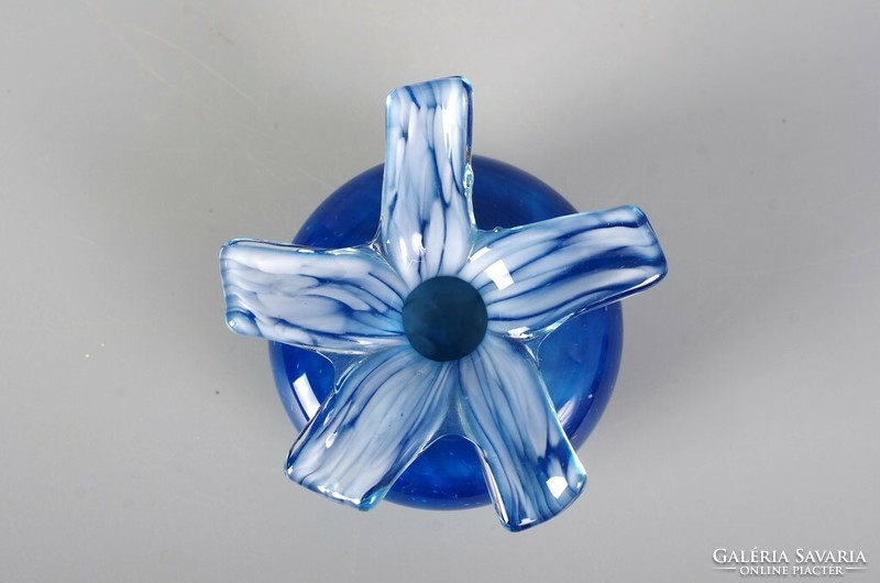 Hutaüveg iparművész ibolya váza jelzett