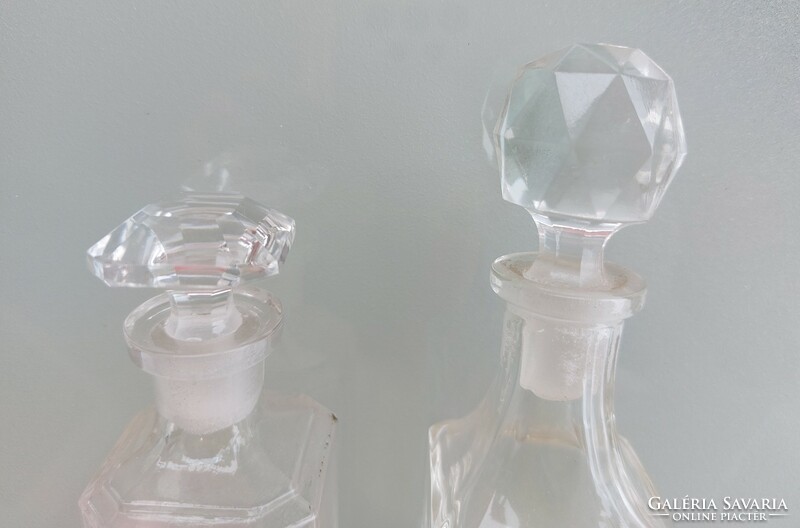 Régi üveg illatszeres dugós parfümös üveg kölnis palack 2 db