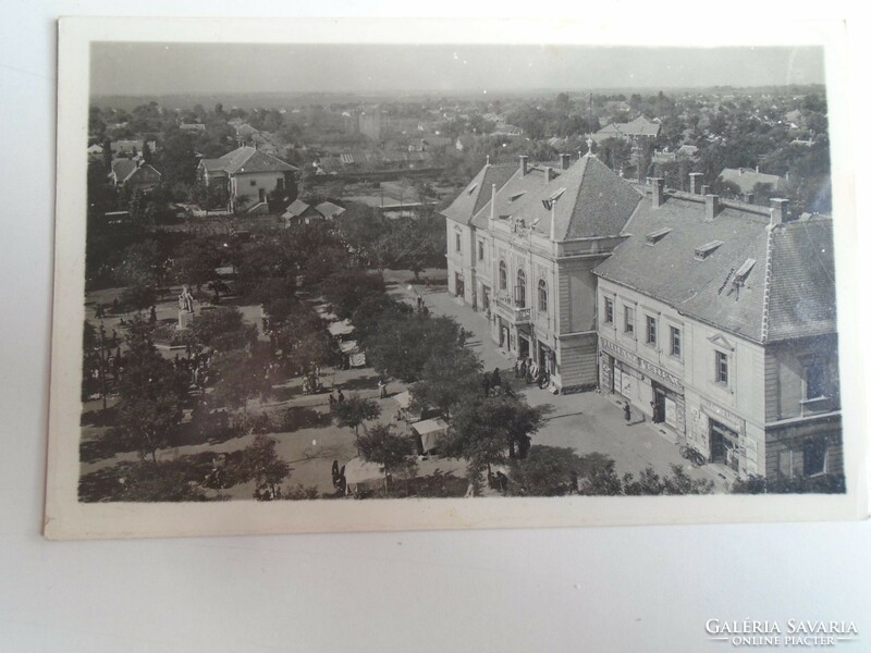 D196168 abony - bird's eye view - town hall - shop of Ferenc Juhász - original photo sheet 1940k
