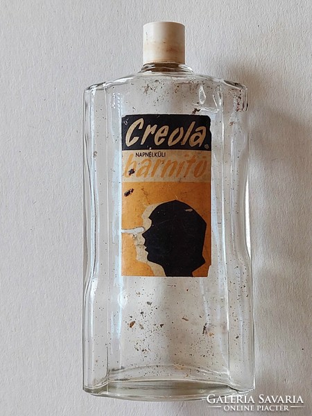 Régi üveg Creola napnélküli barnító retro palack