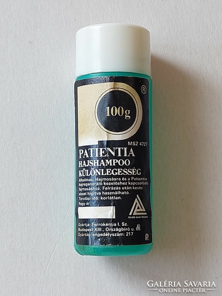 Old patientia hair shampoo retro bottle with excellent goods forum logo