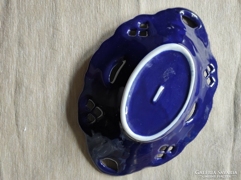 Kékfestett erdélyi porcelán tál