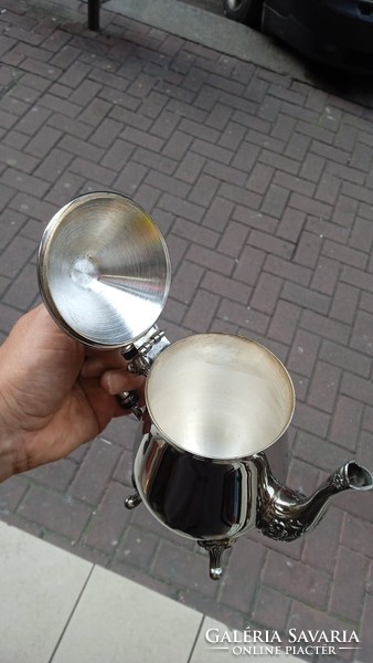 Thick silver-plated spout, set, 3 pieces, height 17, marked.