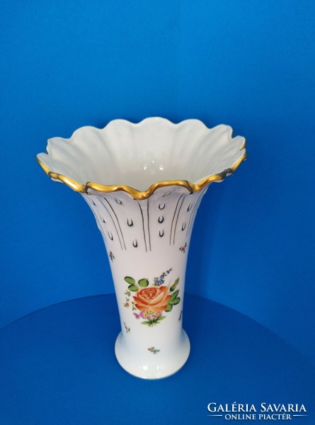 Herendi porcelán Könnycsepp váza Bécsi Rózsa mintával