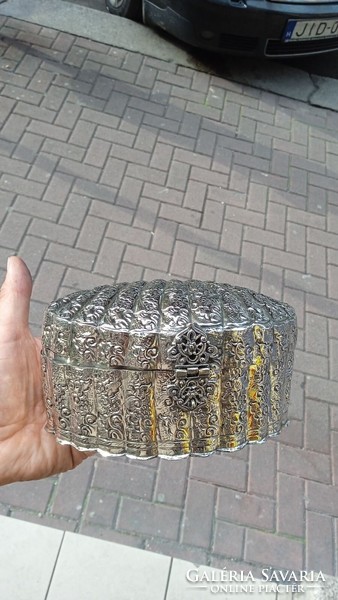 Art deco sugar holder, jewelry box, silver-plated, 20 x 12 cm.