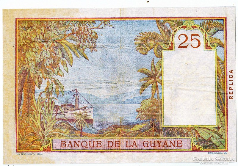 Francia Guyana  25 Francia guyanai frank 1933 REPLIKA
