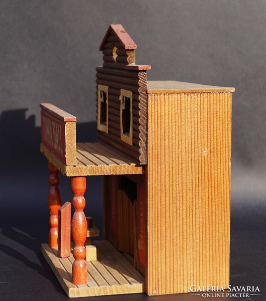 Old retro western pub bar house wooden model mockup playhouse