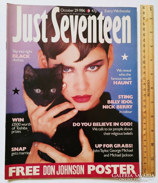 Just Seventeen magazin 86/10/29 Don Johnson Nick Berry Billy Idol Sting