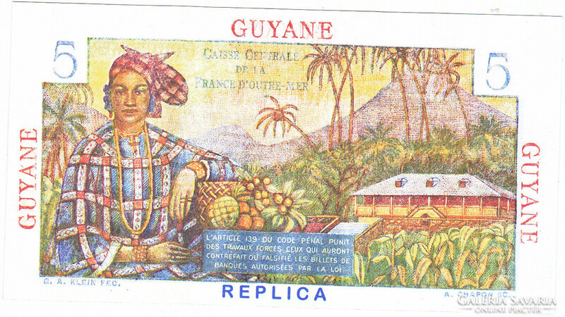 French Guiana 5 French Guiana francs 1947 replica