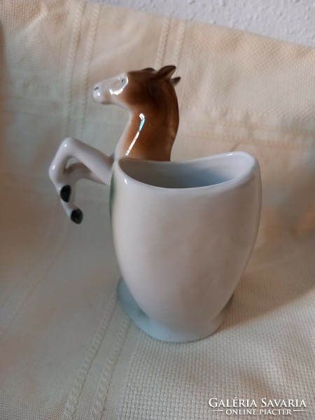 German porcelain with horse vase, flawless