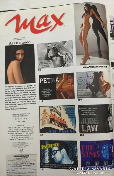 Max magazin (olasz) 00/4 Anna Valle Madonna Pink Floyd Fiona Apple Jude Law R Fiennes S Weaver