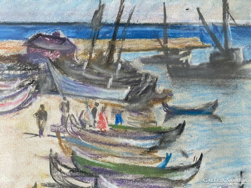Jenő Szervánszky: on the beach - beautiful pastel