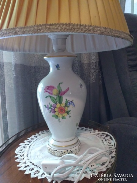 Makulátlan állapotú, nagyméretű Herendi asztali lámpa Bouquet de tulipe mintával