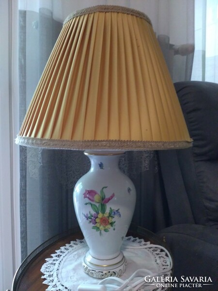 Makulátlan állapotú, nagyméretű Herendi asztali lámpa Bouquet de tulipe mintával